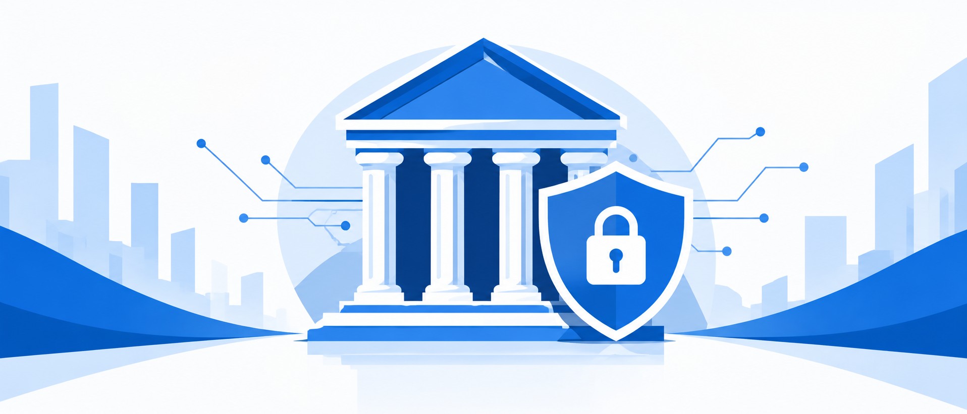 Courthouse column motif combined with a secure digital shield